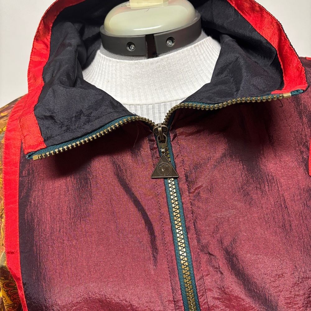 Colorful Patchwork Zip-Up Jacket Windbreaker Plus… - image 2